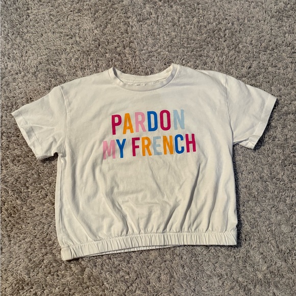Francesca's Collections White Tee with Colorful Graphic - Picture 1 of 4